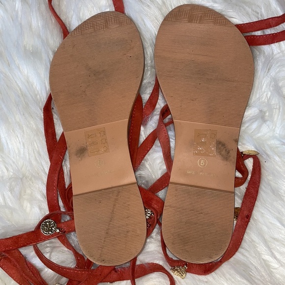 ASOS Ankle/Gladiator, Medallion Wrap Tie Sandals - Picture 4 of 5